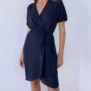Navy wrap dress